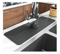 Protection anti-éclaboussures pour robinet d'évier - Tapis super absorbant à séchage rapide - Gris foncé - Lot de 2 38 x 13,8 cm