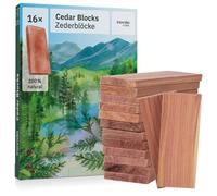 Protection Anti-Mites en Bois de Cèdre pour Armoire : 16 Blocs Parfumés en Bois de Cèdre Contre Les Mites Textiles - Désodorisant Naturel pour Penderie - Parfum Frais pour Vêtements - de Inovida