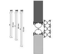 Profilé caoutchouc pour porte va-et-vient 48 à 58 mm - longueur 250 cm BRICOZOR