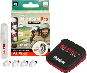 Protection auditive ALPINE MotoSafe Pro avec étui noir