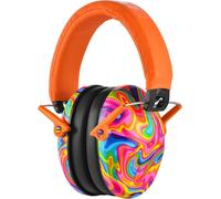 Protection auditive colorée - Casque antibruit pour enfants - Protection contre le bruit - Atténuation de 28 dB - Pliable - Orange