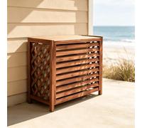 Protection Climatiseur Exterieur Cache Persienne Brise Vue Balcon | Cache de protection exterieur alliant dissimulation elegante et plateau pour jardiniere.(85*80)