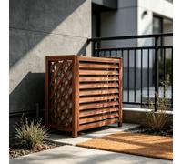 Protection Climatiseur Exterieur Cache Persienne Brise Vue Balcon | Cache de protection exterieur alliant dissimulation elegante et plateau pour jardiniere.(100*92)