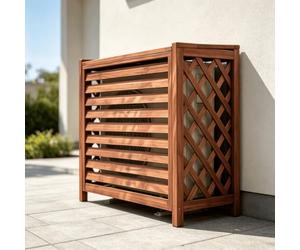 Protection Climatiseur Exterieur Cache Persienne Brise Vue Balcon | Cache de protection exterieur alliant dissimulation elegante et plateau pour jardiniere.(110*85)
