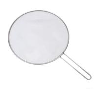 Protection contre les éclaboussures en acier inoxydable de 25 cm pour poêle à frire et huile avec poignée en maille fine