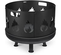 Protection contre les étincelles, foyer de jardin - Pare-étincelles pour brasero - Sécurité et plaisir autour du feu - Motif de flamme découpé au laser - Diamètre : 100 cm - Noir