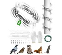 Protection contre les martres - En acier inoxydable - 3 m - Avec accessoires pour tuyau de descente, arbre, gouttière, protection contre les martres, ratons laveurs, pigeons