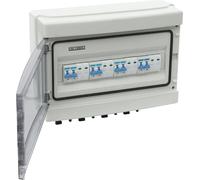 Protection contre les surtensions CC pour PV - Boîtier de raccordement - 4 entrées/4 sorties - 1000 V - 40 A - IP65 - Étanche - Boîtier PC - Blanc