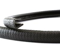 Protection de bordure, 8-10 mm, noire, profil en U, PVC avec âme en acier, 5 mètres