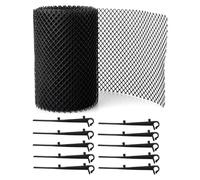 Protection de gouttière en PP, noire, 15 cm x 6 m, protège contre les feuilles