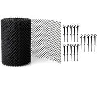 Protection de gouttière - Rouleaux de protection de gouttière - Avec 15 clips de fixation - Grille de protection pour feuilles - Tapis de protection - Filet de protection pour jardin (18 cm x 8 m)