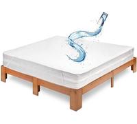 Protection de matelas Unyqoos® respirante et imperméable pour un confort de sommeil optimal – 80 % coton / 20 % polyester, hypoallergénique et anti-acariens, avec 4 élastiques de maintien, lavable, di