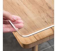 Protection de table en PVC transparent de 2 mm d'épaisseur avec coins arrondis, imperméable et inodore, antibactérien, pour table à manger (140 x 240 cm)