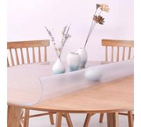 Protection de table ronde transparente - 40,6/45,7/107,7/122,9 cm, sous-main en PVC de 2,5 mm d'épaisseur, nappe ronde transparente pour tables basses et à manger, finition givrée (90 cm/35)