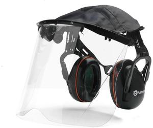 Protection faciale Husqvarna Protection auditive Visière en plexiglas Casque protecteur d'oreilles Visière claire