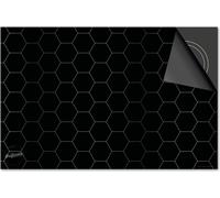 Protection induction 59x52 - plaque de recouvrement induction mat- Dietrix Protection de table de cuisson- Exclusif - Hexagon & Mosaik - Hexagon & Mosaik Noir Argenté