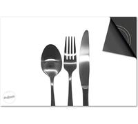Protection induction 71x52 - plaque de recouvrement induction mat- Dietrix Protection de table de cuisson- Exclusif - Couverts - Cuillère Fourchette et couteau Argent