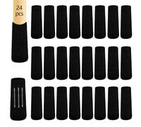 Protection Pied de Chaise 24 Pièces,Table Couvre Meuble Couvertures Casquettes Pieds Tampons Plancher Protège en Feutre, pour sols en Bois Dur et carrelage, sans Bruit (Noir)
