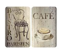 Protection plaque de cuisson en verre 'Bistro' - WENKO - Lot de 2 - Multicolore