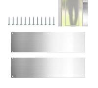 Protection pour porte - en acier inoxydable de 2 pièces | Marchepied en métal 41 x 11 cm pour partie avant intérieure extérieure | finition brossée, trous pré-percés pour éviter les