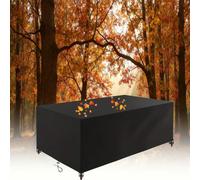 Protection Salon de Jardin Imperméable 420D, 245x190x90cm/LxWxH Housse Meubles Rattan et Table Extérieur Anti-UV Coupe-Vent, Bâche Rectangulaire 240x80x60cm avec Cordon