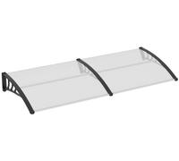 Protection solaire pour portes d'entrée – Avant-toit transparent pour porte d'entrée, avec cadre en aluminium noir – Résistant aux UV et à la pluie