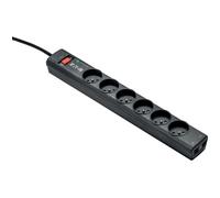 Protection Strip - Protection contre les surtensions - CA 220-250 V - 2500 watt - connecteurs de sortie : 6 - noir
