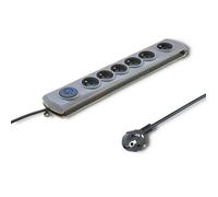 Qoltec Protection surtension 50166 – 6 prises Type F 230 V câble 3 m Gris