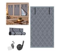 Protection Thermique Fenêtre pour Hiver, Rideau Isolant Occultant Matelassé, Housse Anti Froid Amovible et Enroulable avec Bande Auto Agrippante pour Chambre Van Maison(Gray,180x80cm)