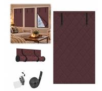 Protection Thermique Fenêtre pour Hiver, Rideau Isolant Occultant Matelassé, Housse Anti Froid Amovible et Enroulable avec Bande Auto Agrippante pour Chambre Van Maison(Brown,100x120cm)