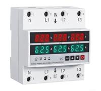 Protection triphasée à quatre fils, détection de perte de phase 100 A (63 A | Réglages de surtension/sous-tension réglables, capacité de 100 A, protection domestique sur mesure, empêche les dommages