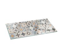 Protection Verre Sous Poêle Motifs Mosaïques Dans Les Carreaux Gris 125x50 cm