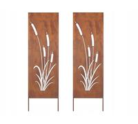 Pare-vue métal 2 x 160 x 50 cm jardin coupe-vent élément de clôture rouille n...