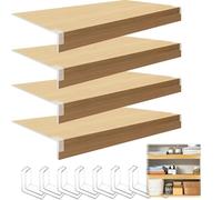 Protections d'étagères métalliques pour l'organisation du garde-manger et du placard - Lot de 4 protège-étagères en chêne, 30,5 cm (l) x 94 cm (l), solutions de rangement idéales pour la mai