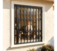 Protections Fenêtre Métal Grille Sécurité, Protection Contre Chutes | Clôtures De Sécurité Fenêtres Rétractables, Garde-corps Fenêtres Vie Dortoirs D'hôtels(Wxh 130x130cm/51x51in)