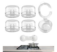 Protège-boutons cuisinière pour les 5 Protecteurs de Sécurité Transparents | Verrous de boutons de cuisinière Pour cuisinière, four, appareil, brûleur, cuisine,