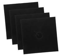 Protège-brûleur de Cuisinière à Gaz 4 Pièces Fibre de Verre Noir | Résistant à Haute Température, Réutilisable, Format 27cm, Entretien Facile