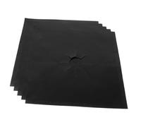 Protège-brûleur de Cuisinière Gaz Ptfe Noir Réutilisable 5 Pièces | Lavable à L’eau Savonneuse Chaude, Protège la Surface, Garde la Plaque Propre