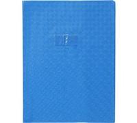 Protège-cahiers grain losange PVC 18/100ème avec porte-étiquette 24x32 cm - Bleu