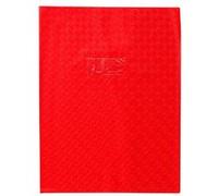 Protège-cahiers grain losange PVC 18/100ème avec porte-étiquette 24x32 cm - Rouge