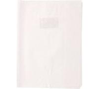 Protège-cahier - Blanc - 24x32cm - Grand cahier - Plastique souple - Porte-étiquette
