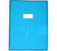 Protège cahier - CLAIREFONTAINE - 24x32cm - Bleu transparent - Plastique de haute qualité - Avec porte étiquette