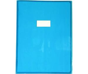 Protège cahier - CLAIREFONTAINE - 24x32cm - Bleu transparent - Plastique de haute qualité - Avec porte étiquette