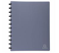 Protège-cahier Exacompta 60 vues - couverture rigide polypropylène bleu métallisé 31 x 34,7 cm