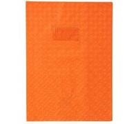 Protège-cahier - Orange - 24x32cm - Grand cahier - Plastique souple - Porte-étiquette