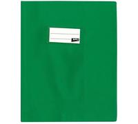 Apli 101593 - Protège-cahiers PVC 19/100ème 17 x 22 cm Vert avec porte-étiquette et étiquette lignée