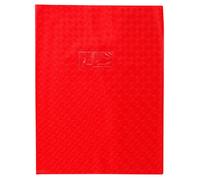Protège-cahiers grain losange PVC 18/100ème avec porte-étiquette 24x32 cm - Rouge