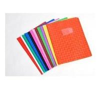 Protège-cahiers grain losange PVC 18/100ème avec porte-étiquette 24x32 cm - Jaune