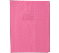 Protège-cahier - Rose - 24x32cm - Grand cahier - Plastique souple - Porte-étiquette