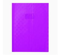 Protège-cahiers grain madras avec rabats marque-pages PVC 22/100ème 24x32 cm - Violet